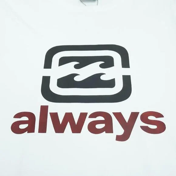 Always Branded White Simple Logo Short Sleeve T Shirt
